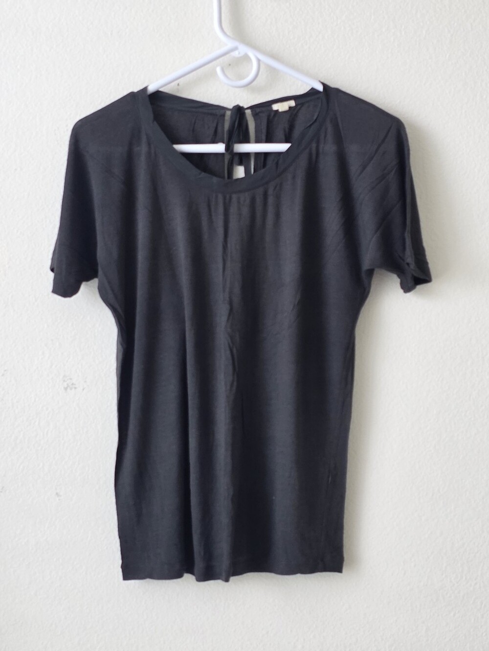 J.Crew Grey, Black Tie Back Short Sleeve Top